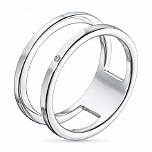 Sterling Silver Ring with 1 Round-Cut Lab-Created Diamond 0.006 CT.TW