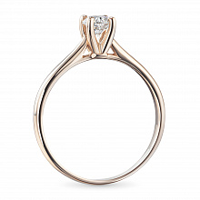 14K Rose Gold Ring with 1 Round-Cut Lab-Created Diamond 0.545 CT.TW