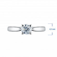 14K White Gold Ring with 1 Round-Cut Lab-Created Diamond 0.378 CT.TW