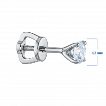 Sterling Silver Earring Studs with 2 Round-Cut Lab-Created Diamonds 0.515 CT.TW