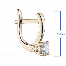 14K Yellow Gold Earrings with 2 Round-Cut Lab-Created Diamonds 0.659 CT.TW