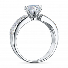 14K White Gold Ring with 57 Round-Cut Lab-Created Diamonds 1.506 CT.TW