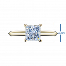 14K Yellow Gold Ring with 1 Princess-Cut Lab-Created Diamond 1.13 CT.TW
