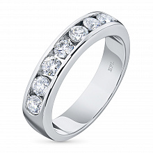 14K White Gold Ring with 7 Round-Cut Lab-Created Diamonds 0.818 CT.TW