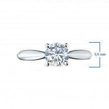 14K White Gold Ring with 1 Round-Cut Lab-Created Diamond 0.652 CT.TW