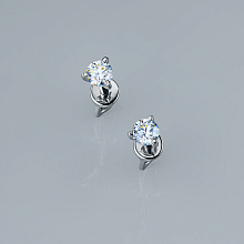 Sterling Silver Earring Studs with 2 Round-Cut Lab-Created Diamonds 0.568 CT.TW