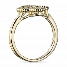 14K Yellow Gold Ring with 33 Round-Cut Lab-Created Diamonds 0.185 CT.TW