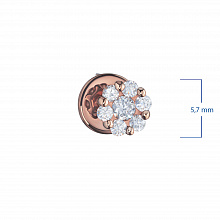 14K Rose Gold Earring Studs with 14 Round-Cut Lab-Created Diamonds 0.321 CT.TW