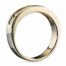 14K Yellow Gold Ring with 7 Round-Cut Lab-Created Diamonds 0.817 CT.TW