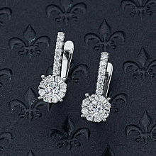 14K White Gold Earrings with 30 Round-Cut Lab-Created Diamonds 0.63 CT.TW
