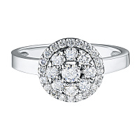 14K White Gold Ring with 29 Round-Cut Lab-Created Diamonds 0.646 CT.TW - изображение 2