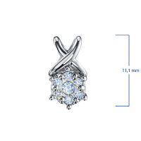 Sterling Silver Pendant with 7 Round-Cut Lab-Created Diamonds 0.107 CT.TW - изображение 3