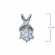 Sterling Silver Pendant with 7 Round-Cut Lab-Created Diamonds 0.103 CT.TW