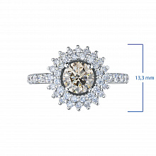 14K White Gold Ring with 47 Round-Cut Lab-Created Diamonds 1.923 CT.TW