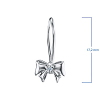 Sterling Silver Earrings with 2 Round-Cut Diamonds 0.03 CT.TW - изображение 3