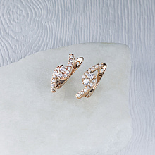 14K Rose Gold Earrings with 28 Round-Cut Lab-Created Diamonds 0.485 CT.TW