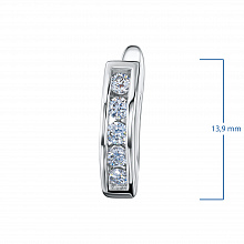 Sterling Silver Earrings with 10 Round-Cut Lab-Created Diamonds 0.521 CT.TW