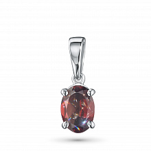 Sterling Silver Pendant with 1 Oval-Cut Garnet 1.489 CT.TW