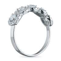 14K White Gold Ring with 57 Round-Cut Lab-Created Diamonds 0.829 CT.TW - изображение 3
