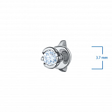 White Gold Earring Studs with 2 Round-Cut Diamonds 0.138 CT.TW