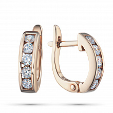 14K Rose Gold Earrings with 10 Round-Cut Lab-Created Diamonds 0.495 CT.TW