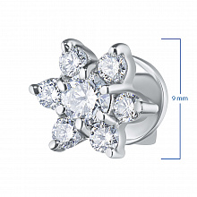 14K White Gold Earring Studs with 14 Round-Cut Lab-Created Diamonds 0.903 CT.TW