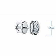 14K White Gold Earring Studs with 14 Round-Cut Lab-Created Diamonds 0.209 CT.TW