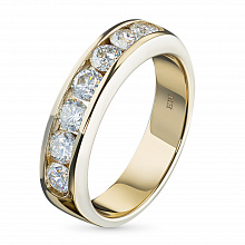 14K Yellow Gold Ring with 7 Round-Cut Lab-Created Diamonds 0.817 CT.TW