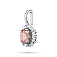 14K White Gold Pendant with 20 Round-Cut Lab-Created Diamonds 0.975 CT.TW - изображение 2