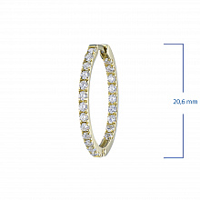 14K Yellow Gold Earrings with 44 Round-Cut Lab-Created Diamonds 0.903 CT.TW
