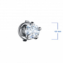 Sterling Silver Earring Studs with 2 Round-Cut Lab-Created Diamonds 0.582 CT.TW