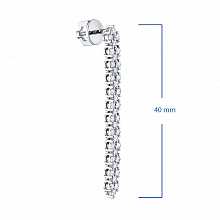 14K White Gold Earring Studs with 74 Round-Cut Lab-Created Diamonds 1.762 CT.TW