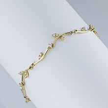 14K Yellow Gold Bracelet with 35 Round-Cut Lab-Created Diamonds 0.412 CT.TW