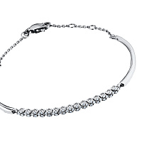 14K White Gold Bracelet with 46 Round-Cut Lab-Created Diamonds 0.456 CT.TW - изображение 2