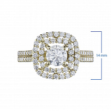 Yellow Gold Ring with 99 Round-Cut Lab-Created Diamonds 1.387 CT.TW