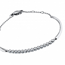 14K White Gold Bracelet with 46 Round-Cut Lab-Created Diamonds 0.68 CT.TW