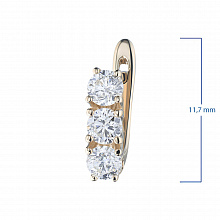 14K Rose Gold Earrings with 6 Round-Cut Lab-Created Diamonds 1.382 CT.TW