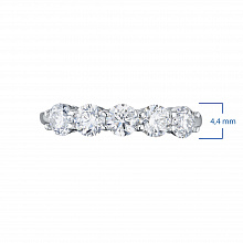 14K White Gold Ring with 5 Round-Cut Lab-Created Diamonds 1.317 CT.TW