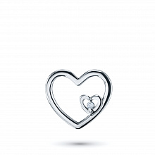 14K White Gold Pendant with 1 Round-Cut Lab-Created Diamond 0.007 CT.TW