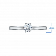 Sterling Silver Ring with 1 Round-Cut Lab-Created Diamond 0.249 CT.TW