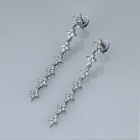 14K White Gold Earring Studs with 56 Round-Cut Lab-Created Diamonds 1.058 CT.TW - изображение 8