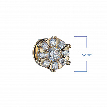14K Yellow Gold Earring Studs with 18 Round-Cut Lab-Created Diamonds 0.591 CT.TW
