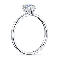 14K White Gold Ring with 1 Round-Cut Lab-Created Diamond 0.413 CT.TW - изображение 3