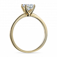14K Yellow Gold Ring with 1 Oval-Cut Lab-Created Diamond 1.015 CT.TW