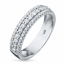 14K White Gold Ring with 55 Round-Cut Lab-Created Diamonds 0.553 CT.TW