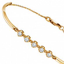 14K Rose Gold Bracelet with 5 Round-Cut Lab-Created Diamonds 0.549 CT.TW