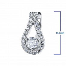 14K White Gold Earrings with 42 Round-Cut Lab-Created Diamonds 1.189 CT.TW