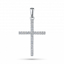 Sterling Silver Pendant with 25 Round-Cut Lab-Created Diamonds 0.301 CT.TW