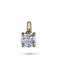 14K Yellow Gold Pendant with 1 Round-Cut Lab-Created Diamond 1.101 CT.TW - изображение 1