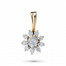 14K Rose Gold Pendant with 10 Round-Cut Lab-Created Diamonds 0.24 CT.TW